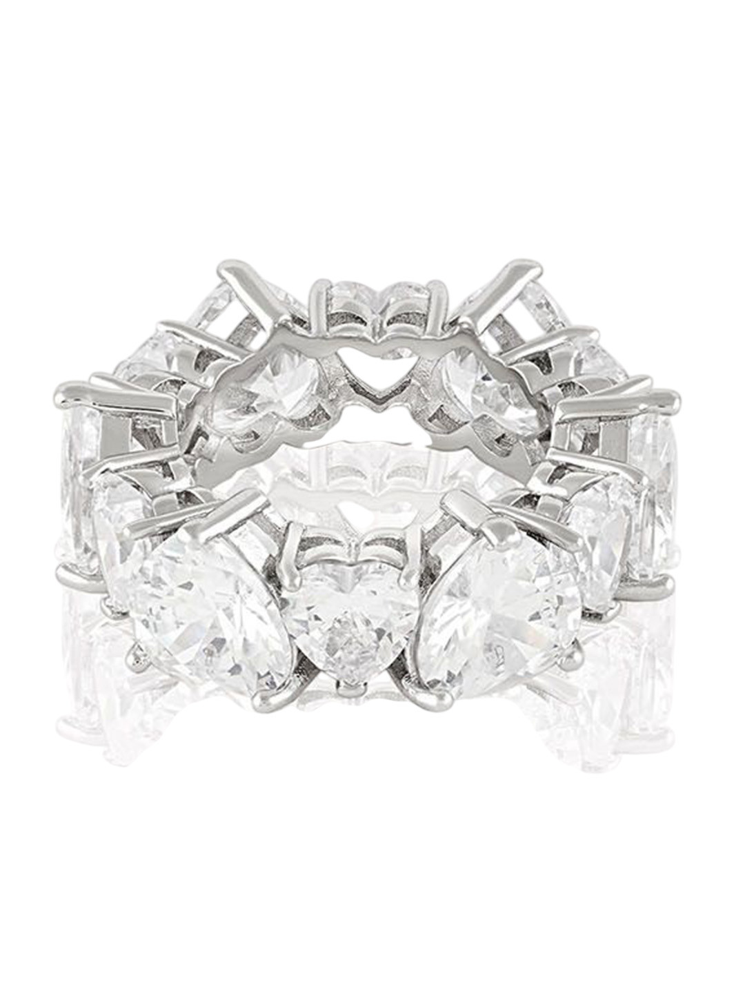 Isharya Rhodium Plated Eternal Elegance Infinity Band Finger Ring