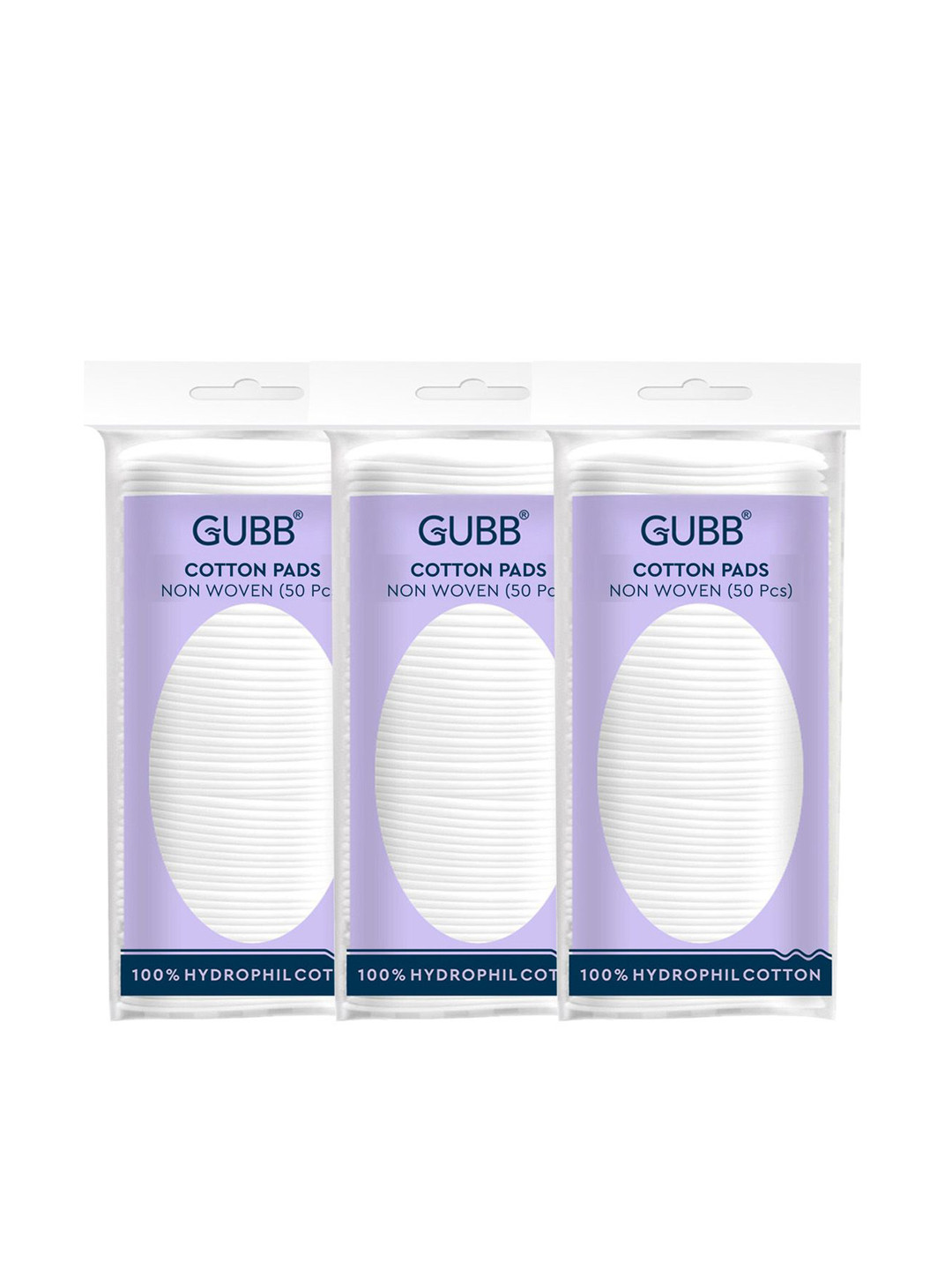 GUBB Set Of 3 Cotton Pads Non-Woven 50 Pcs Each