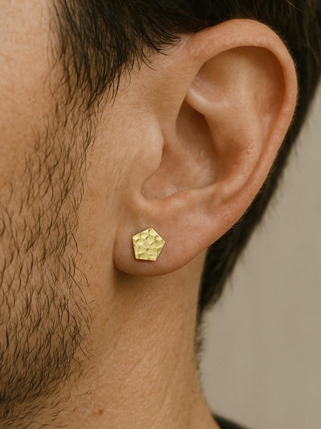 Roadster Men Golden Studs Earrings