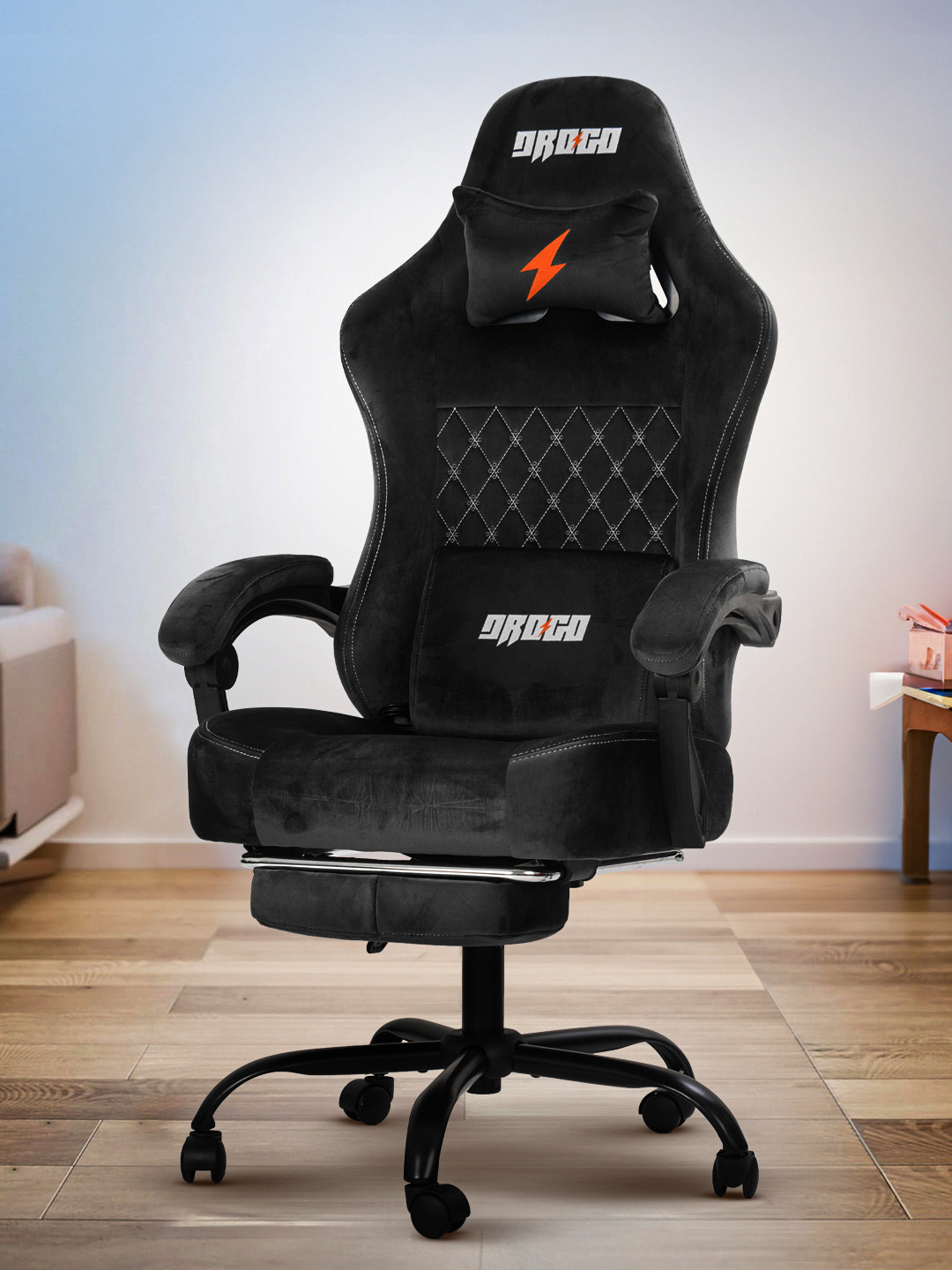 DROGO AeroX Ergonomic Premium Armrest Neck & Massager Lumbar Pillow Gaming Chair