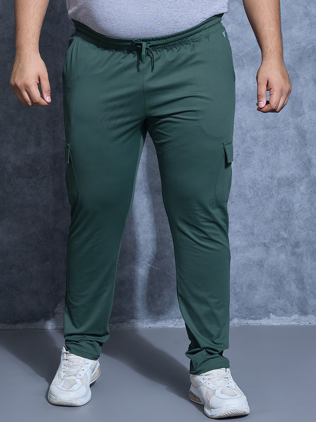 Technosport Men Plus Size Relaxed Fit Mid-Rise Cargos Trousers