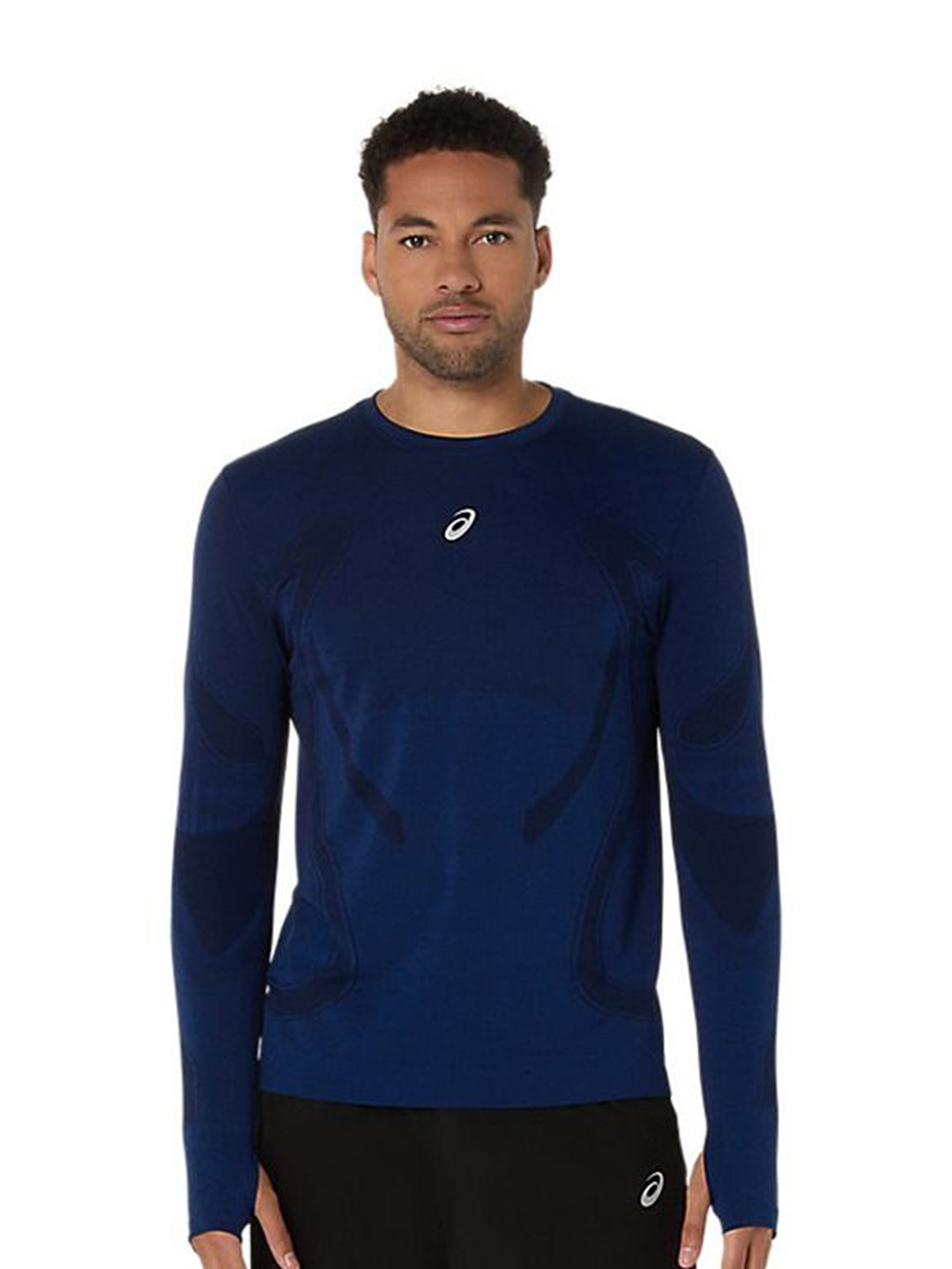 ASICS Mens Self Design Midnight Road Seamless Ls T Shirt