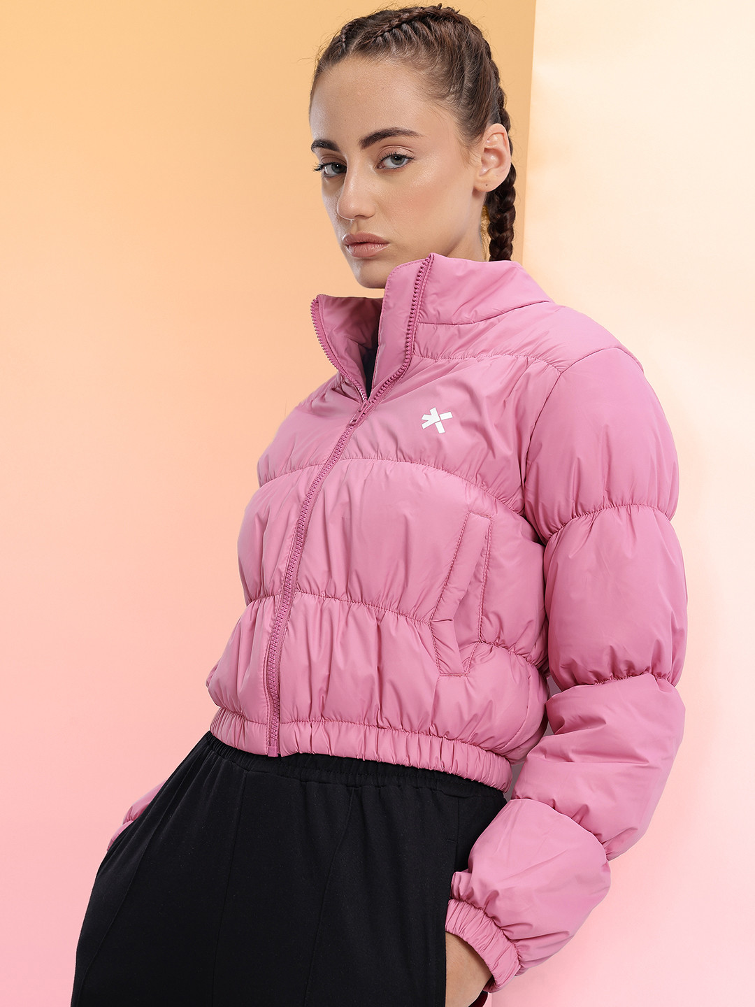 HRX by Hrithik Roshan Mock Collar Crop Puffer Lifestyle Jacket