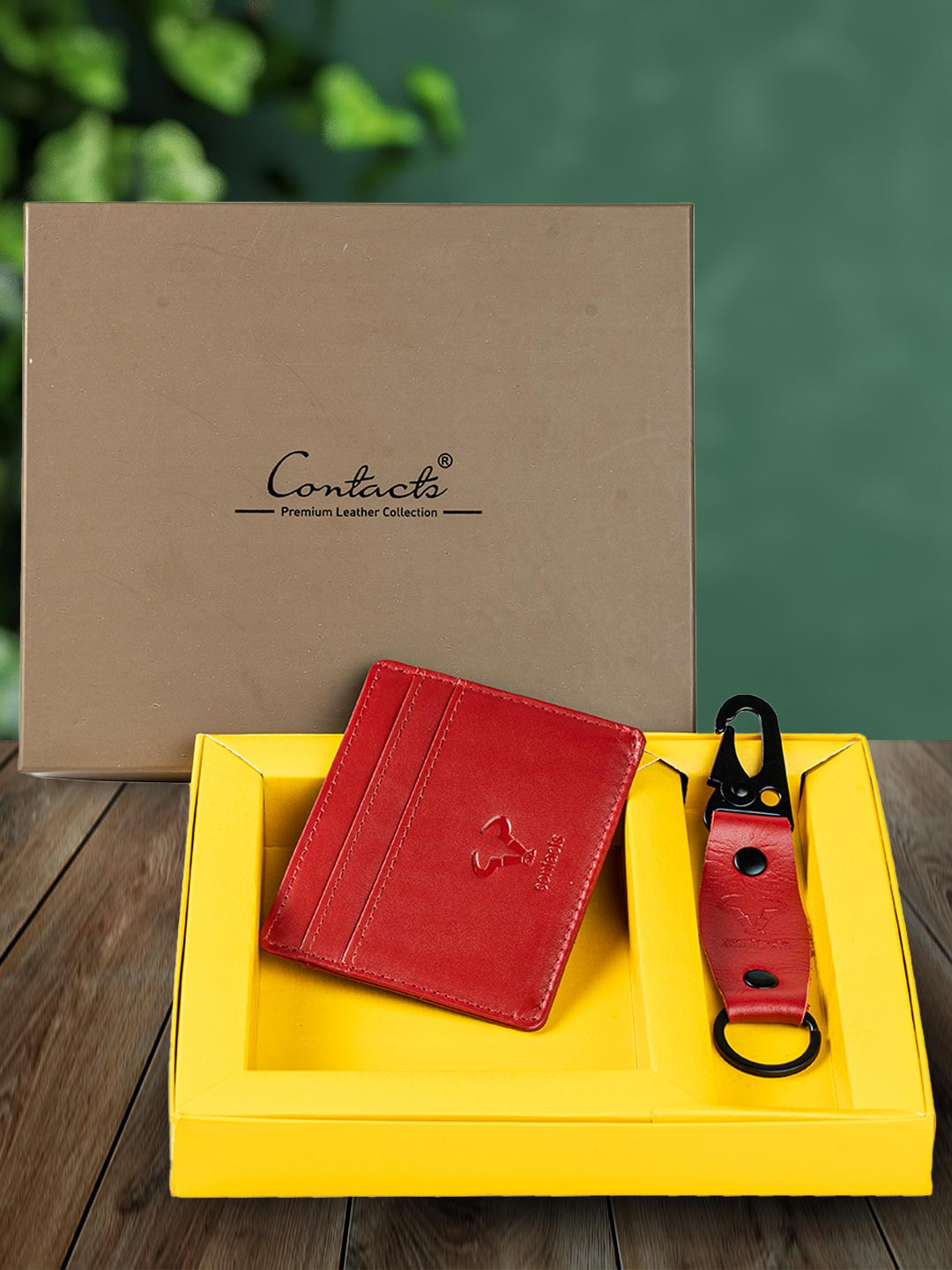 CONTACTS Men Card Holder & Keychain Accessory Gift Set