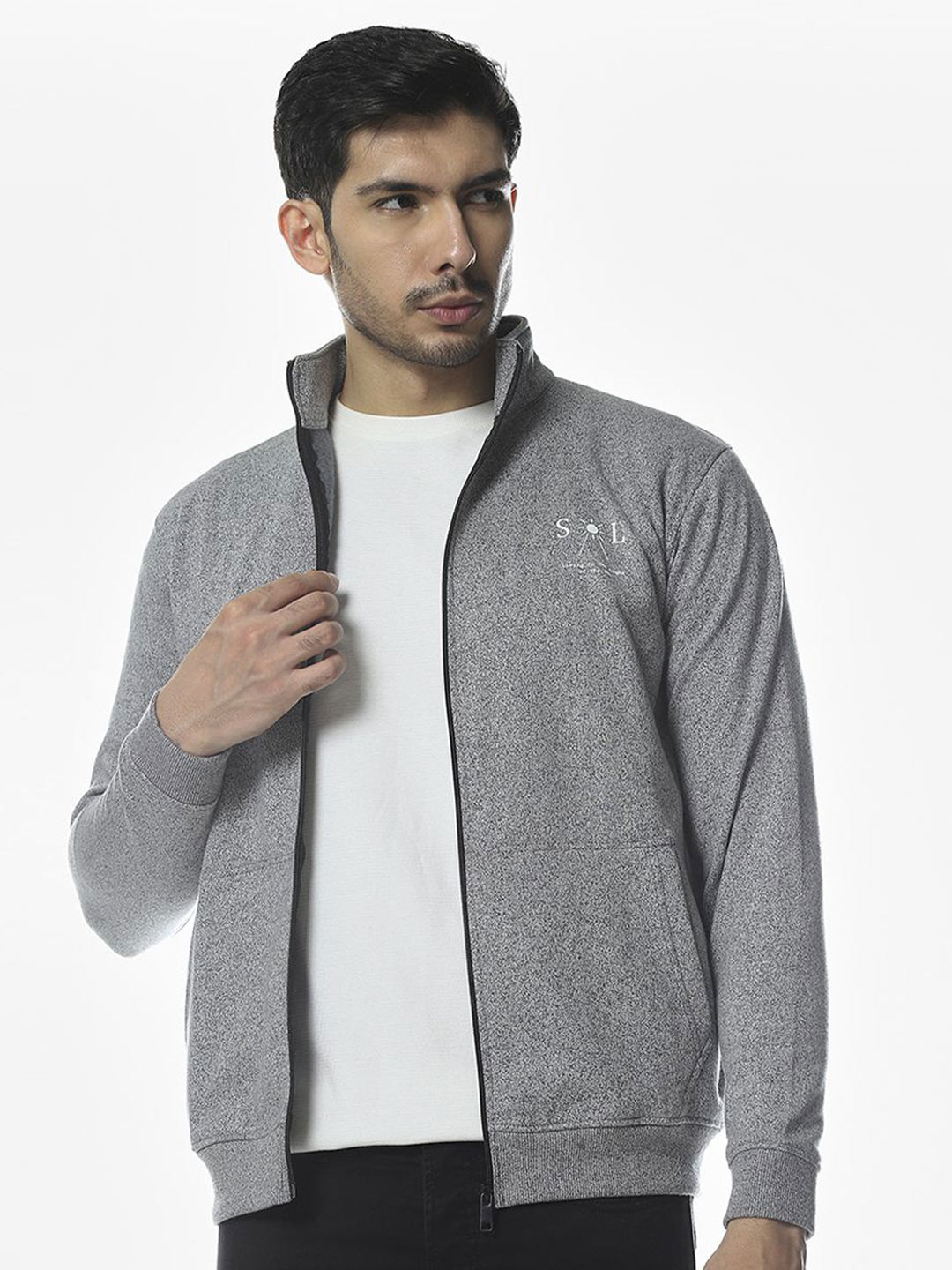 Klub Fox Men Turtle Neck Front-Open Sweatshirt