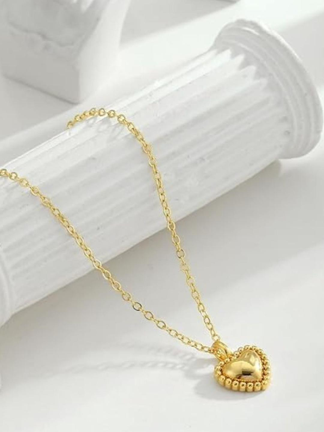 Tipsy closet Gold-Plated Heart Shaped Necklace Chain