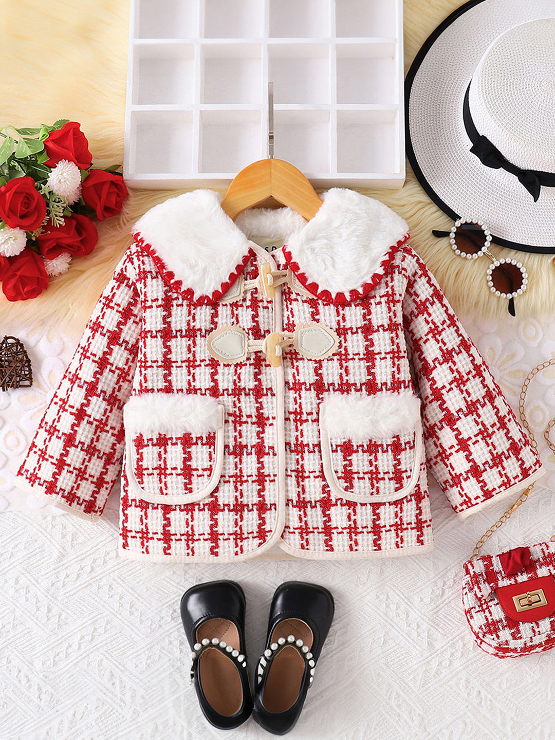 Hopscotch Girls White Polyester Printed Jackets