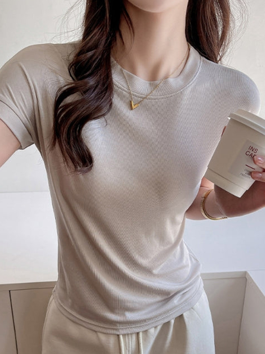 Slim Fit Round Neck Casual T-Shirt