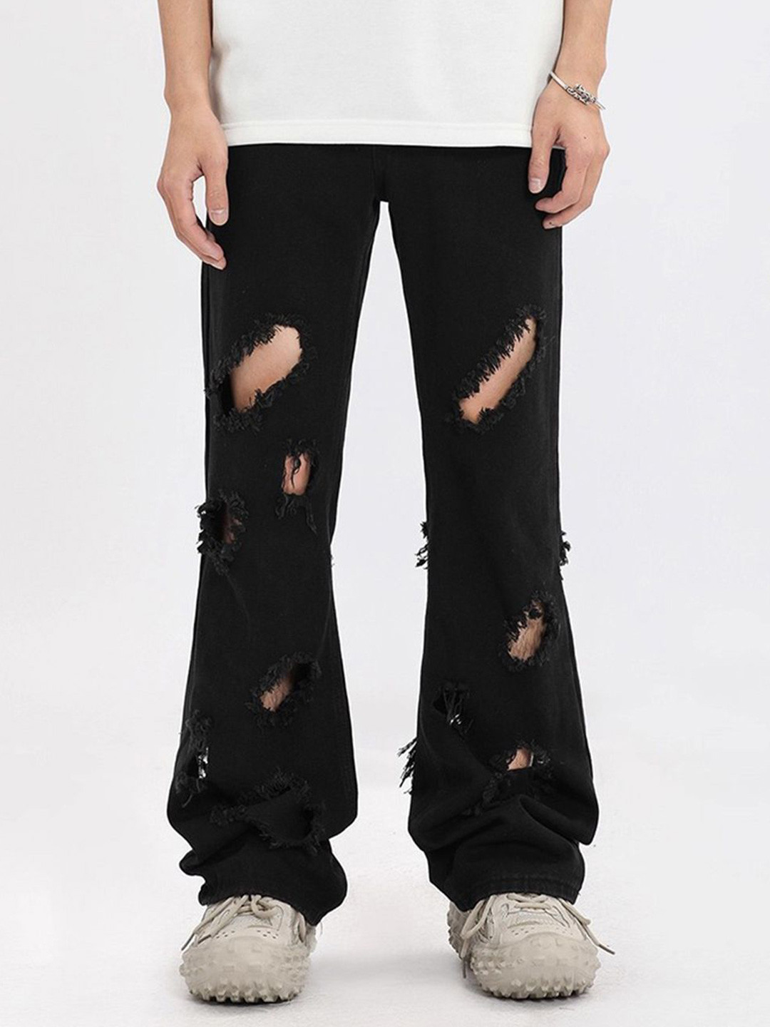 StyleCast Men Comfort Flared Mid-Rise Highly Distressed Cotton Stretchable Jean