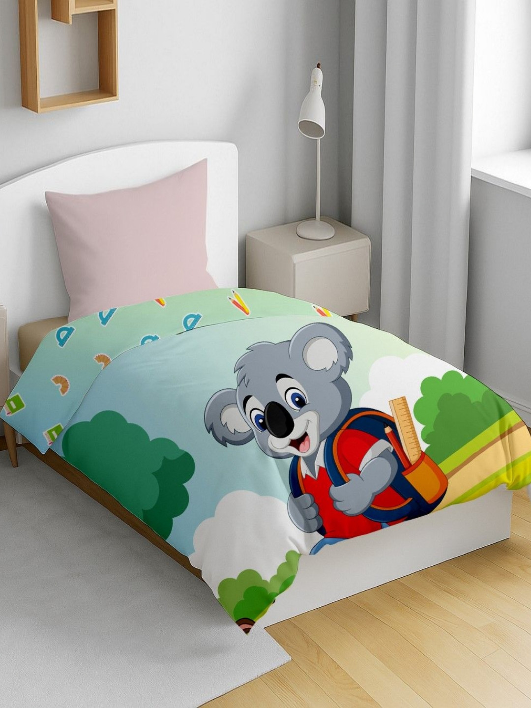 HOME PLUS STUDIOS Green Cartoon Characters Mild Winter 150 GSM Breathable Single Bed Dohar
