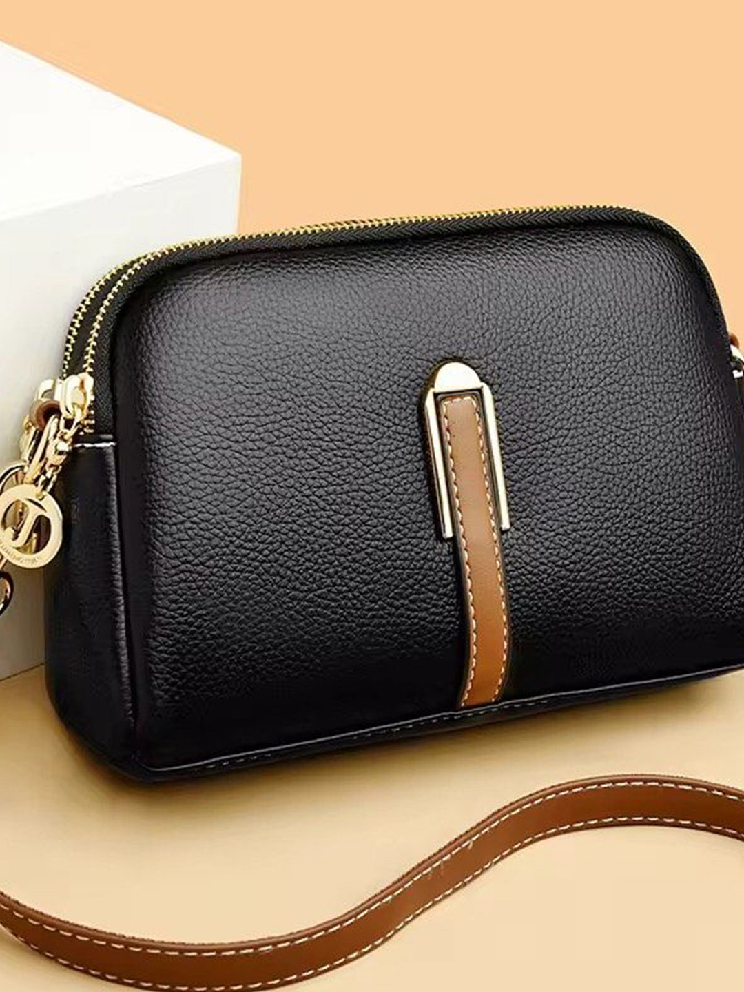 ROSS BROWN Women Textured Crossbody Sling Bag