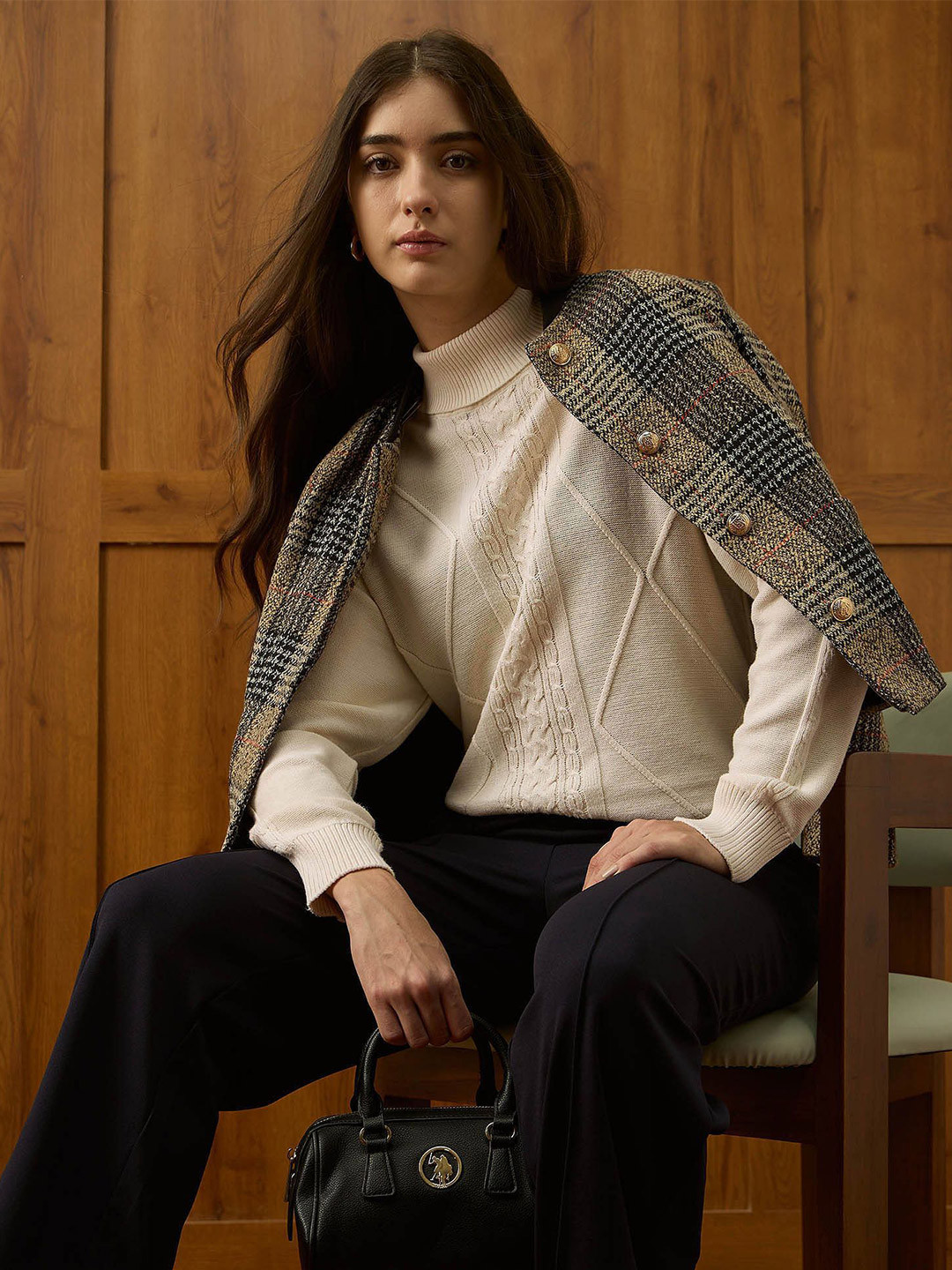 U.S. Polo Assn. Women Turtle Neck Cotton Pullover