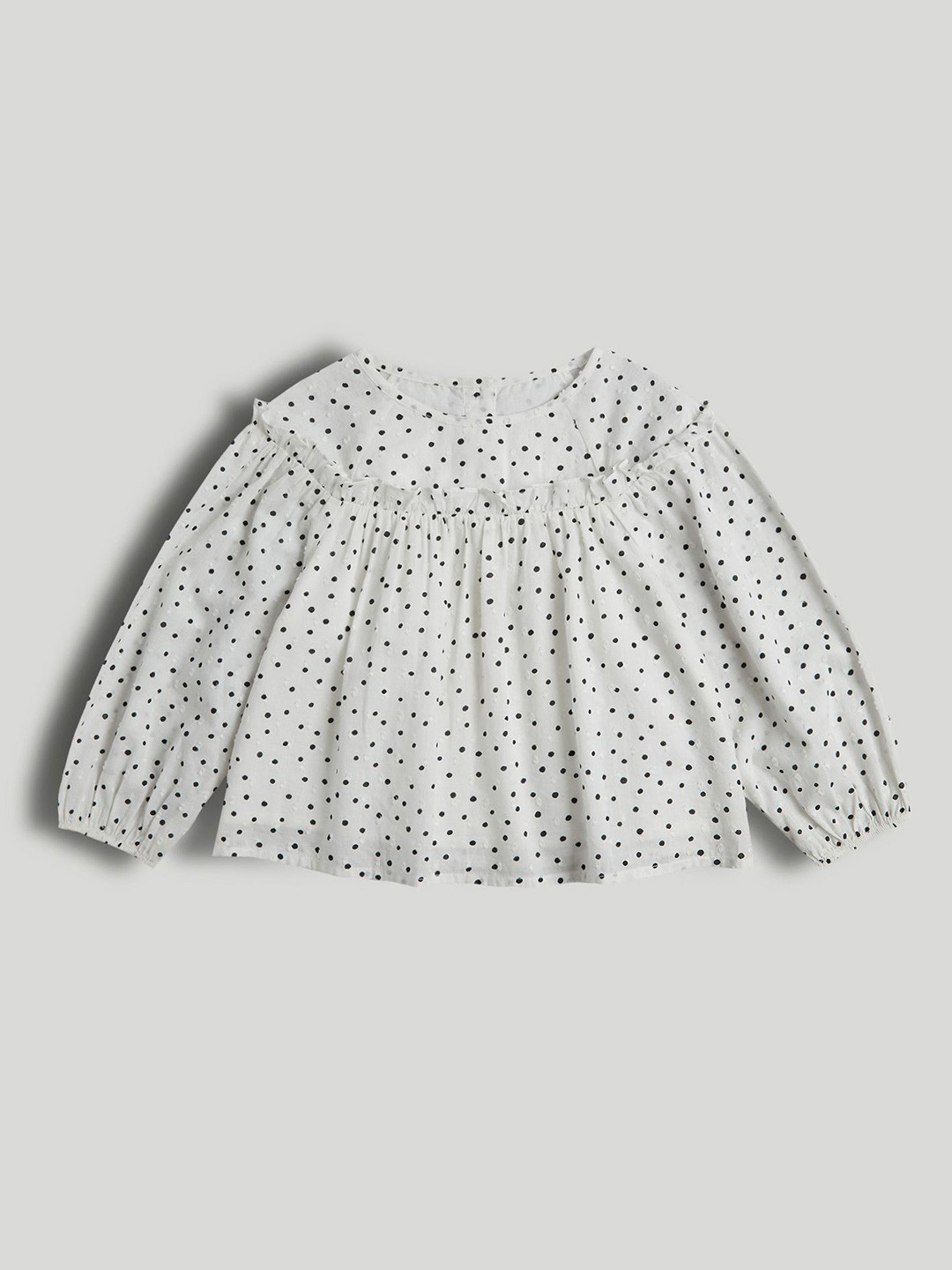 mothercare Girls Polka Dot Printed Cotton Crop Top