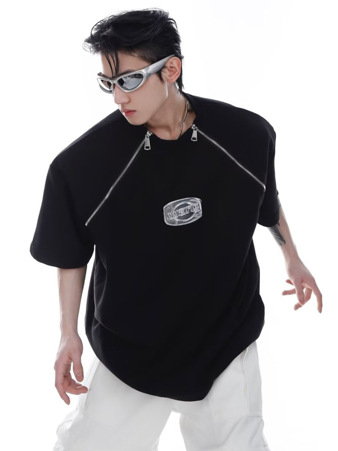 Wang Brand Logo Oversized Short Sleeves T-shirt