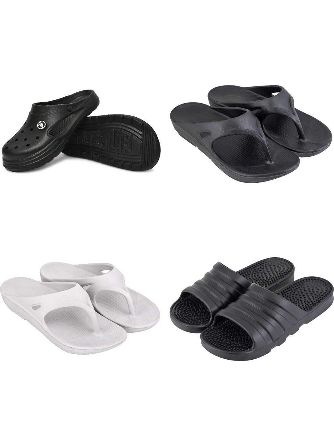 Feel alive Men Pack Of 4 Ultra-Comfortable Lightweight EVA Flip Flops