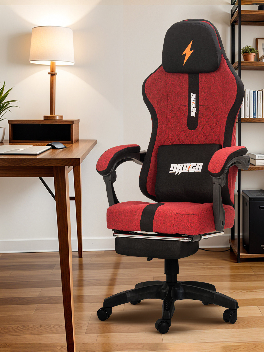 DROGO Ergonomic Premium Armrest Neck & Massager Lumbar Pillow Gaming Chair