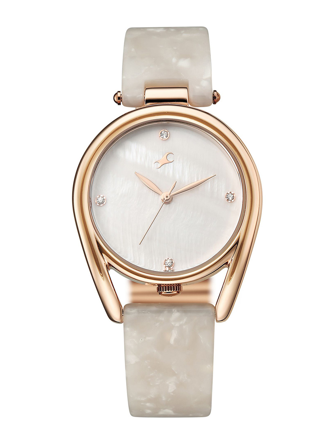 Fastrack Younique 3.0 Women Brass Embellished Dial Analogue Watch 68052KD01