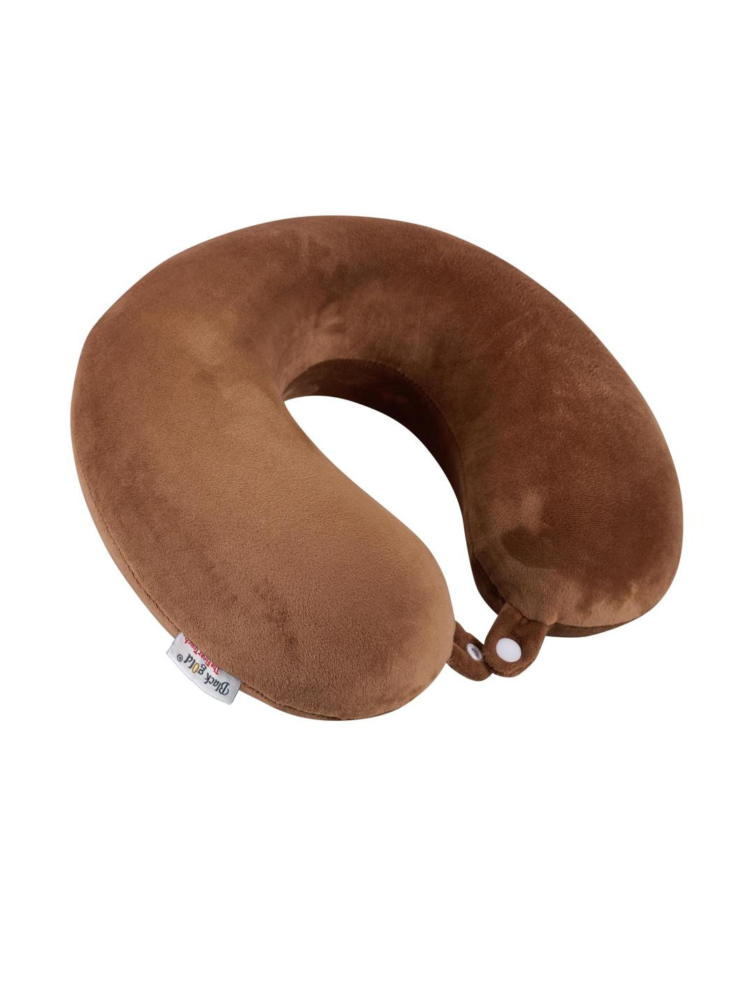 Black gold Brown Memory Foam Filled Polycotton Lightweight Travel Pillow