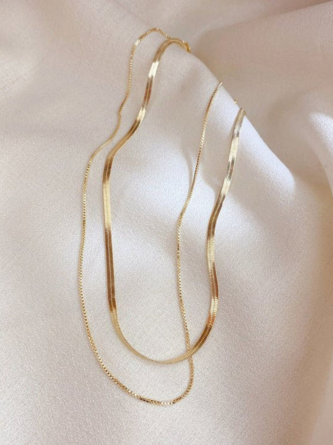 FAB COUTURE Gold-Plated Snake Chain Link Necklace