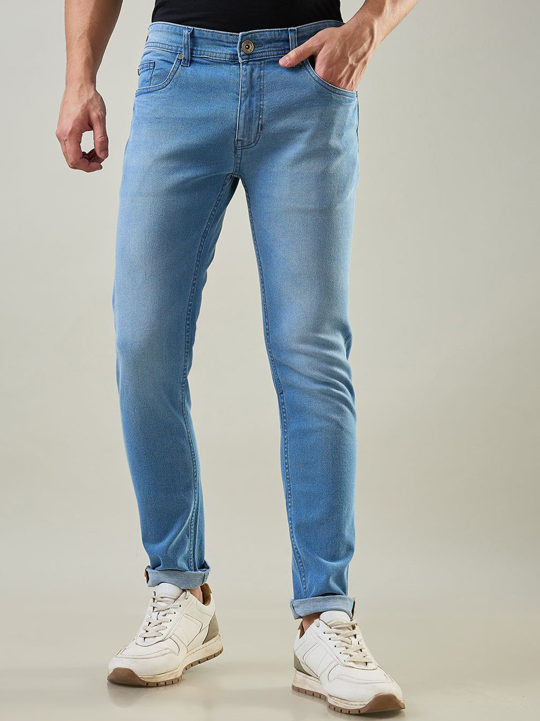 TIM PARIS Hugo Men Original Skinny Fit Mid-Rise Light Fade Stretchable Jeans