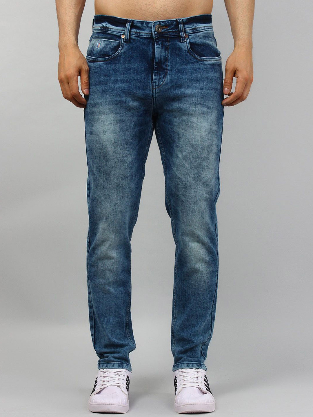 TIM PARIS Ferdinand Men Original Tapered Fit Mid-Rise Heavy Fade Stretchable Jeans