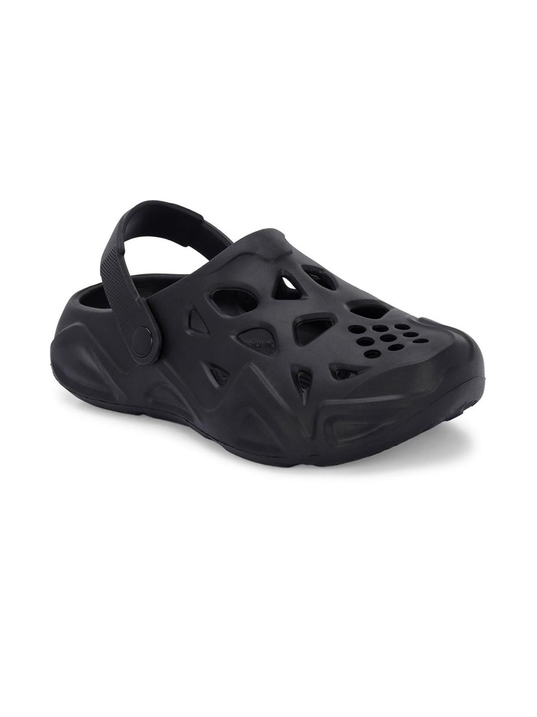SZN Men Black Back Strap Rubber Clogs