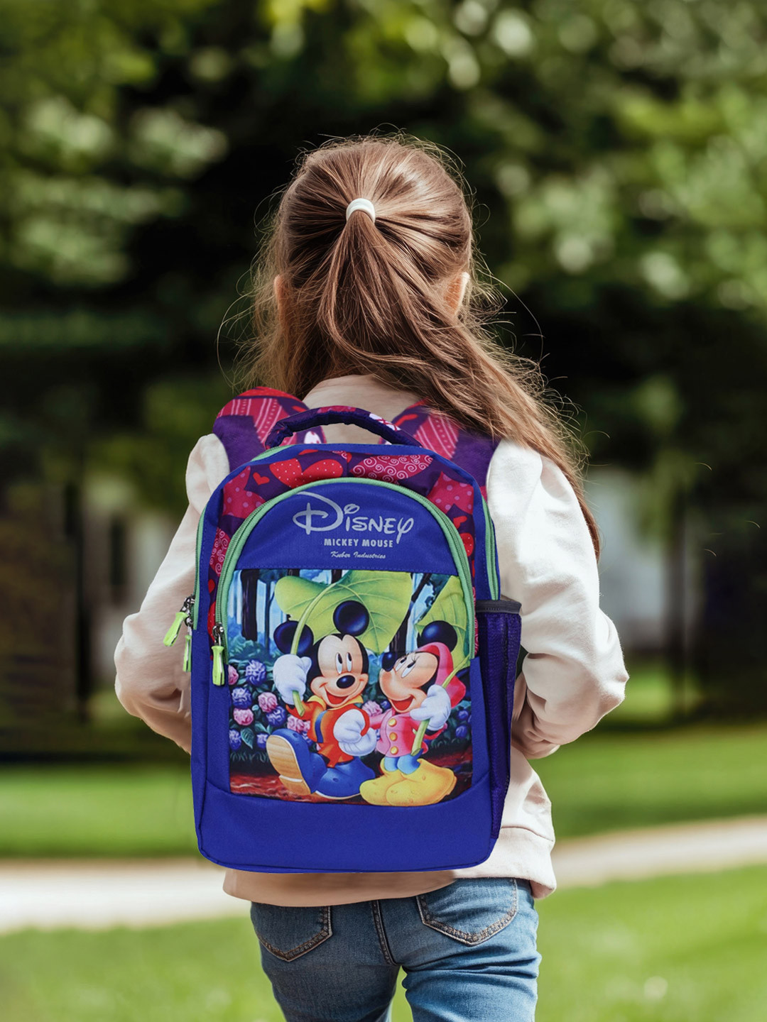 Kuber Industries Kids Multicoloured Disney Mickey & Friends Backpack