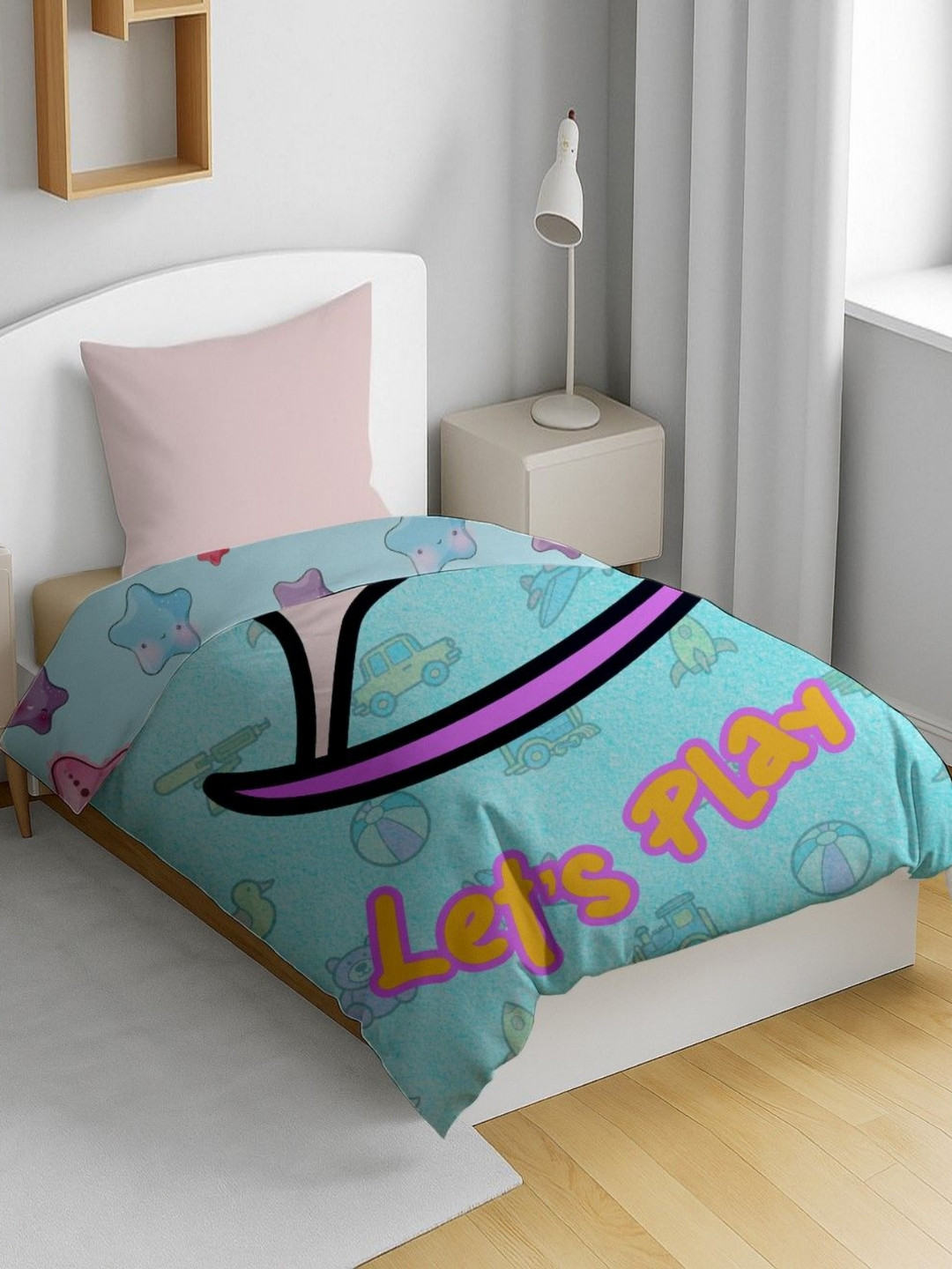 HOME PLUS STUDIOS Blue Cartoon Characters Printed Mild Winter Crib Size Dohar