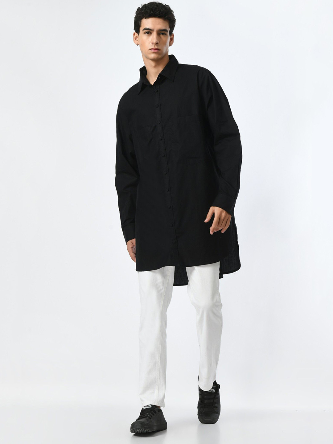 SAMANT CHAUHAN Men Solid Cotton Straight Kurta