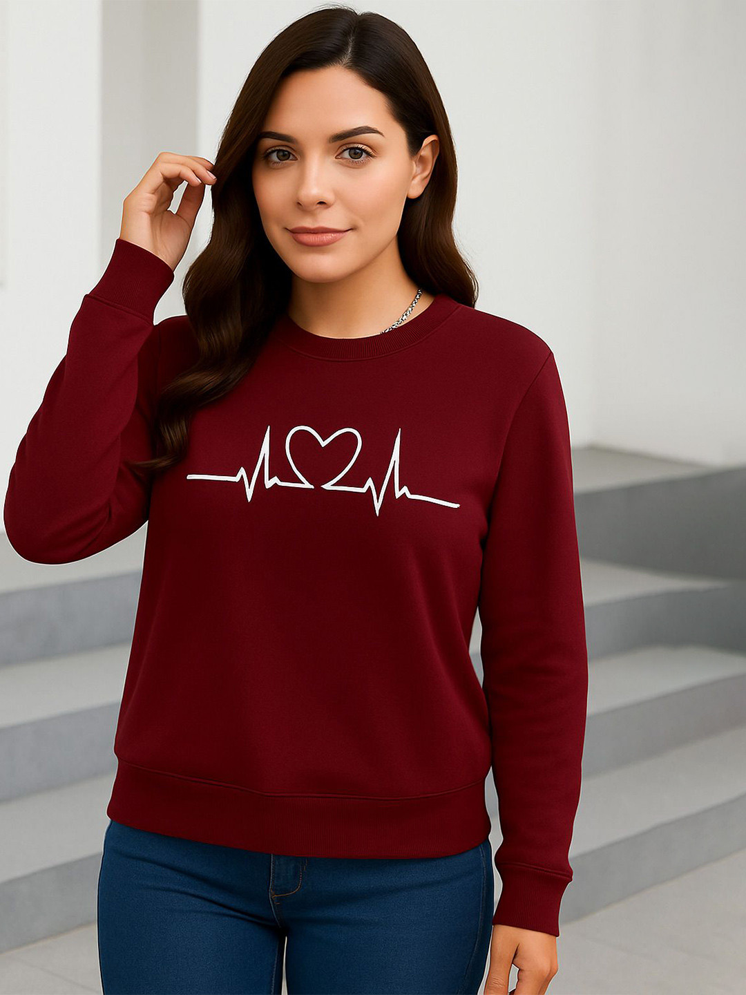 KASHIAN Full Sleeve Printed Women Sweatshirt