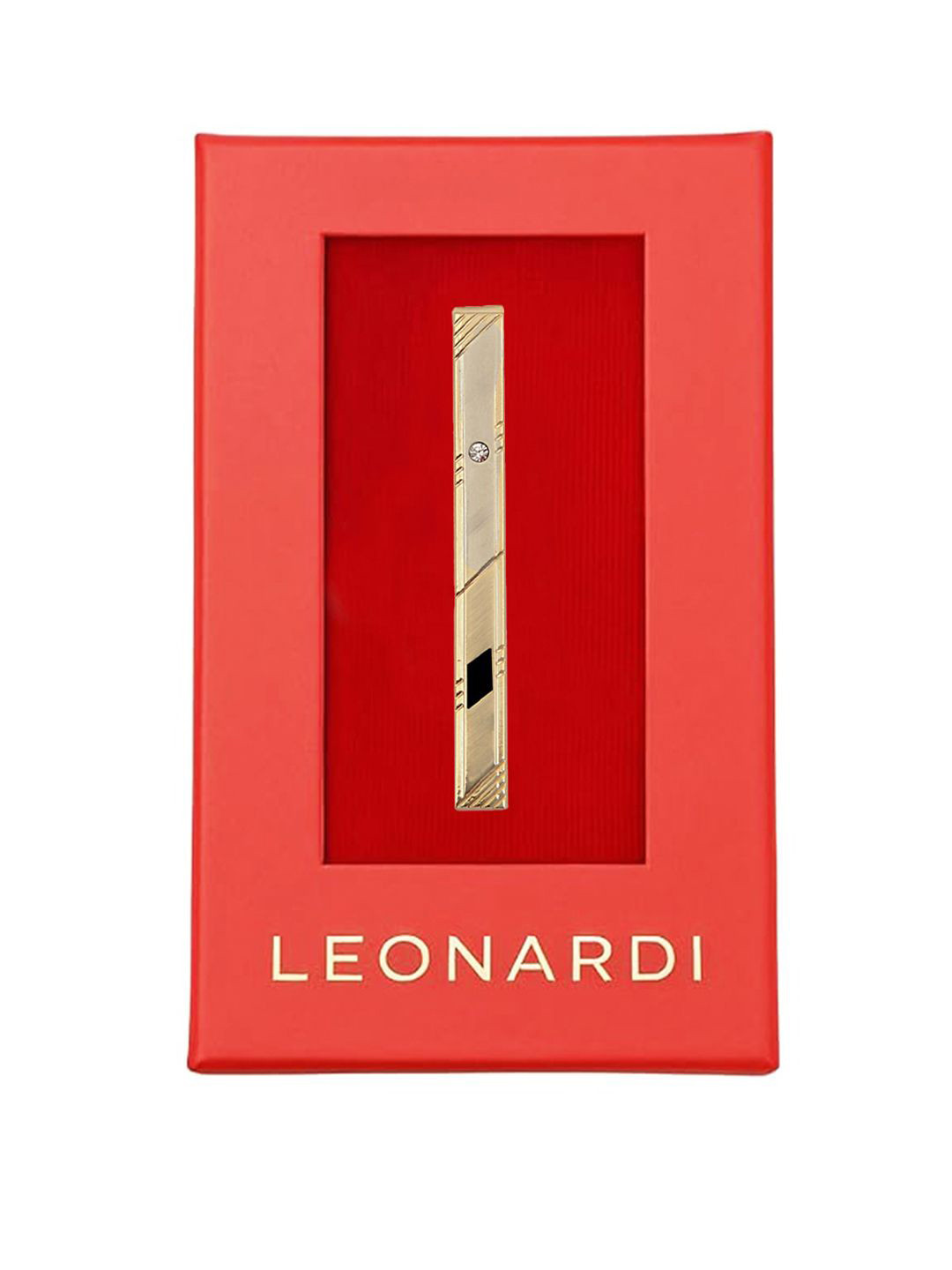 Leonardi Gold-Plated Artificial Stones Studded Minimal Tie Pin