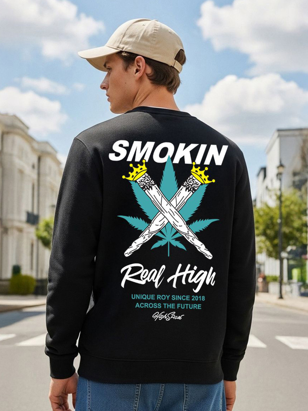 BENNY BROOKS Men Printed Full Sleeve Pullover Sweatshirt