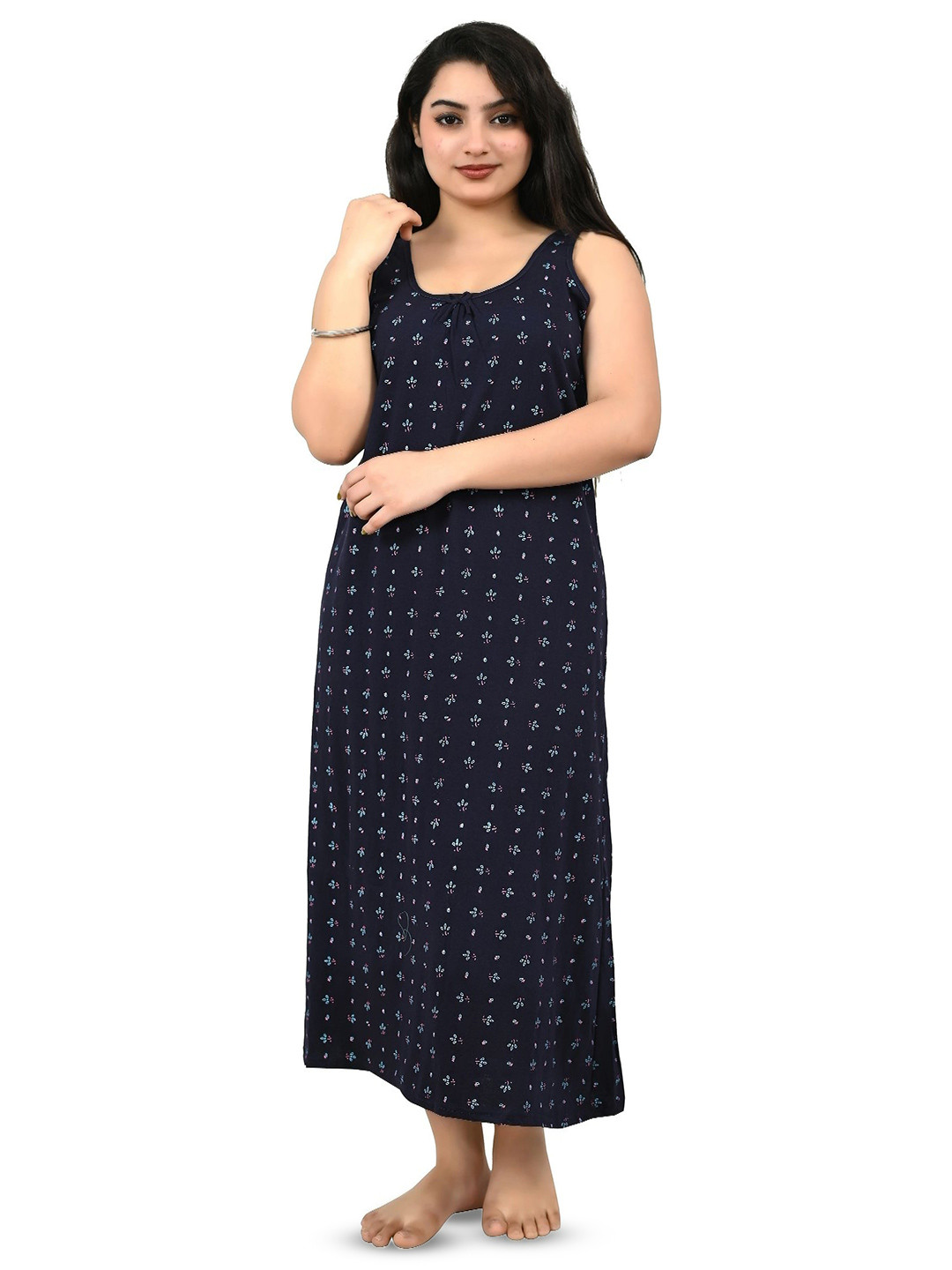 MIAVII CREATION Women Floral Printed Maxi Nightdress