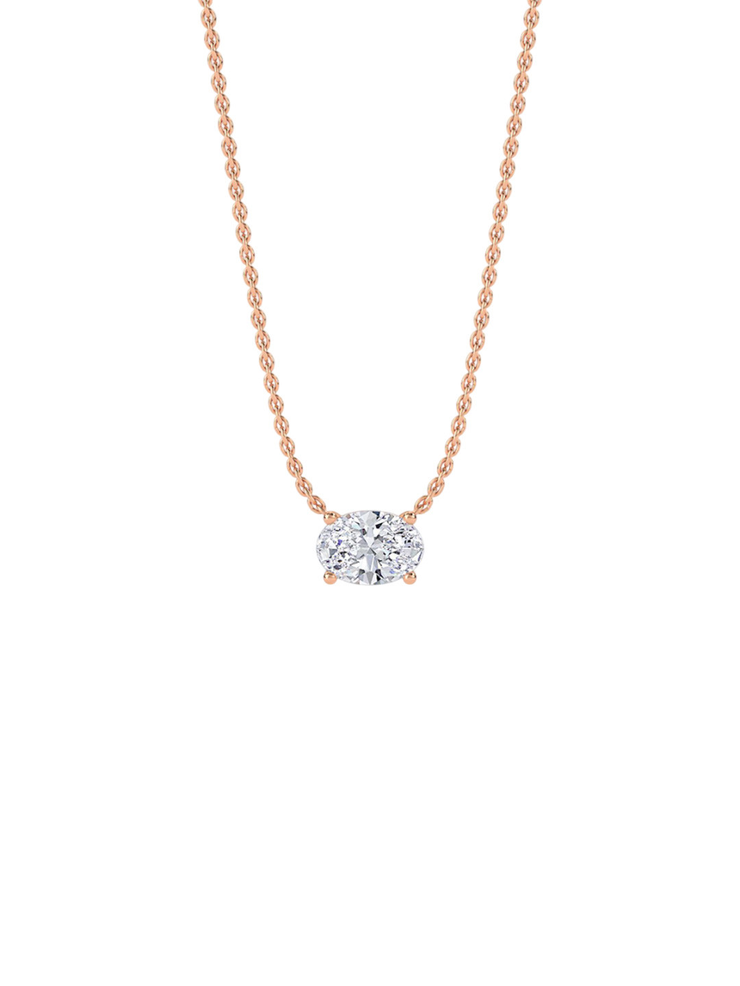 LUNA 14Kt Gold Lab Grown Oval Diamond Chain - 2.02 g