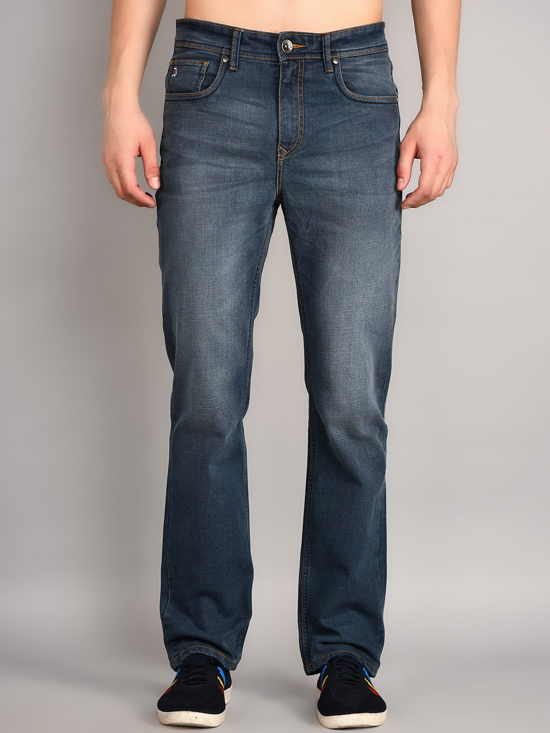 TIM PARIS Logan Men Original Straight Fit Mid-Rise Light Fade Stretchable Jeans