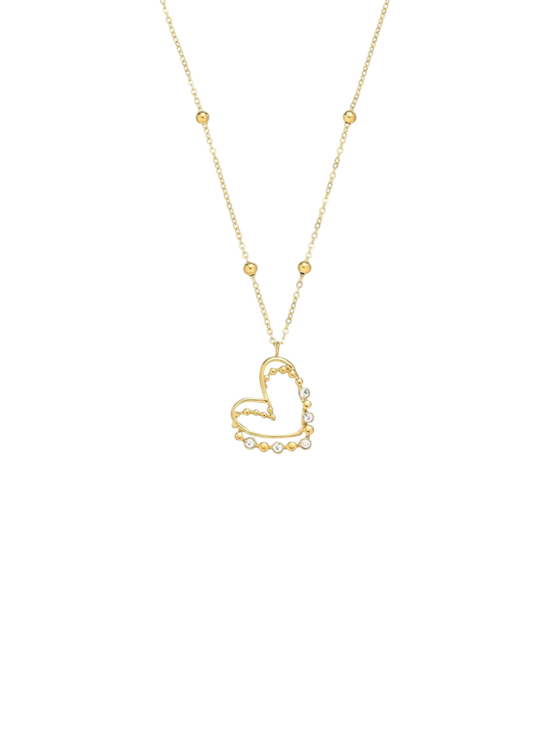 FAB COUTURE The Halo Heart Gold-Plated Zircon Pendant