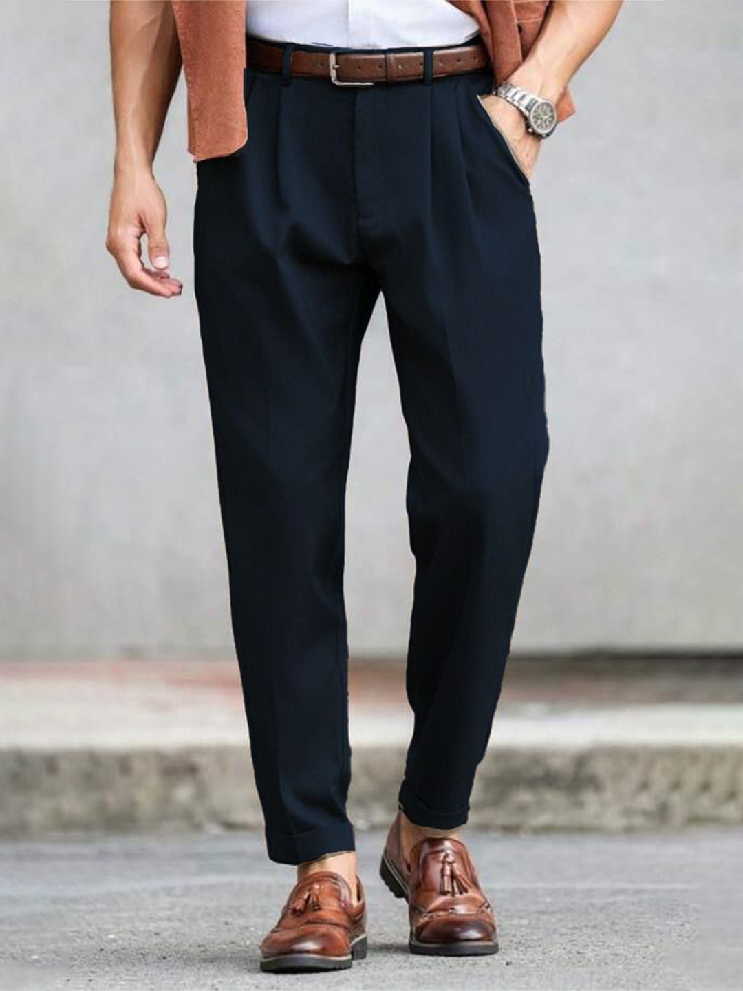 Off Duty India Men Refined Tailored Pleat Linen Pants
