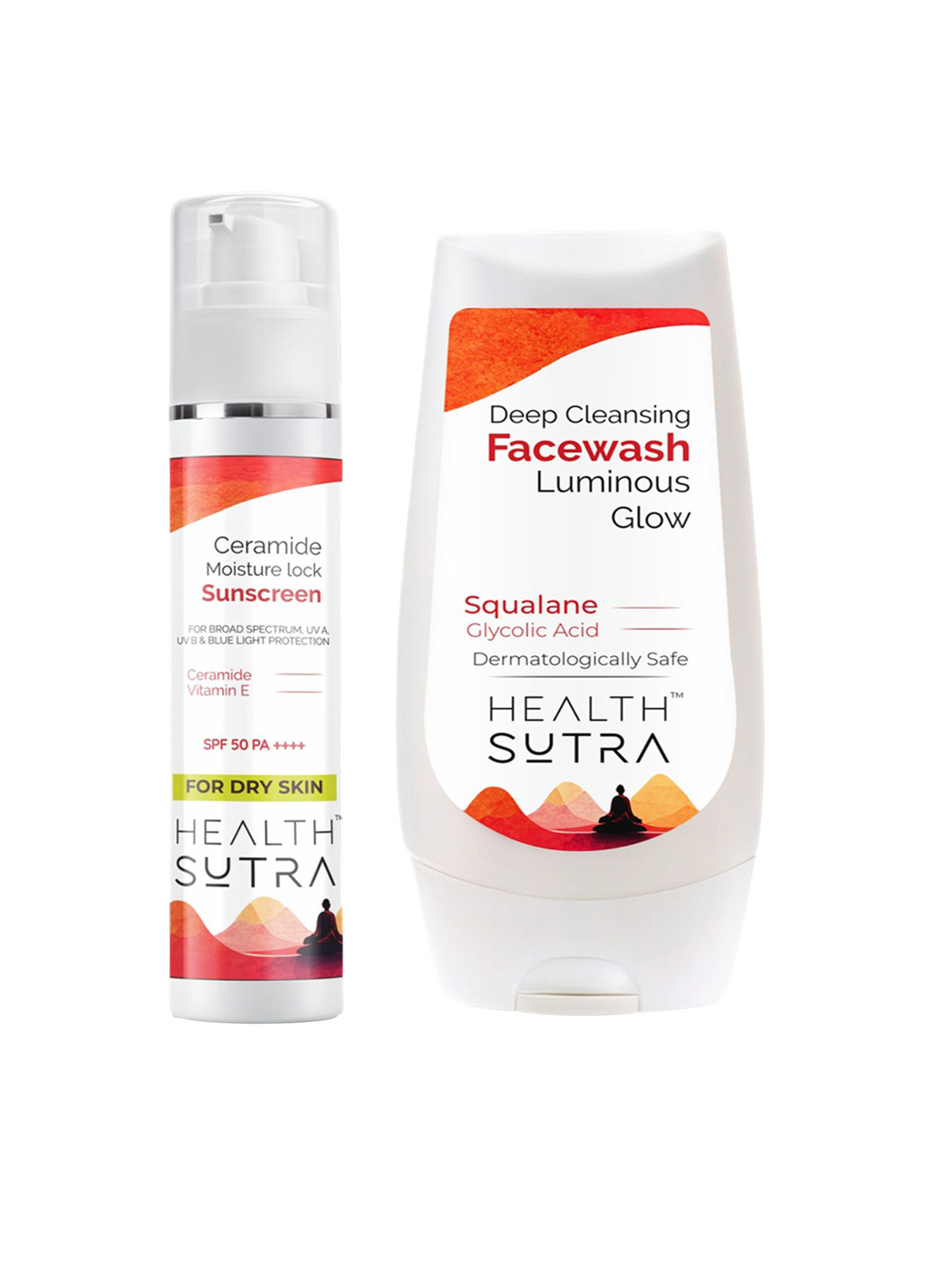 HEALTH SUTRA Ceramide Sunscreen - 50 ml & Deep Cleansing Face Wash - 100 ml