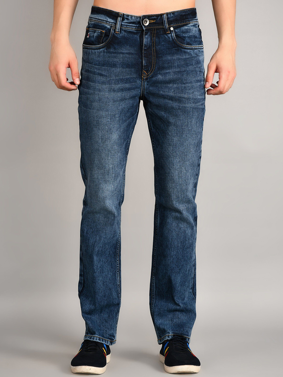 TIM PARIS Logan Men Original Straight Fit Mid-Rise Light Fade Stretchable Jeans