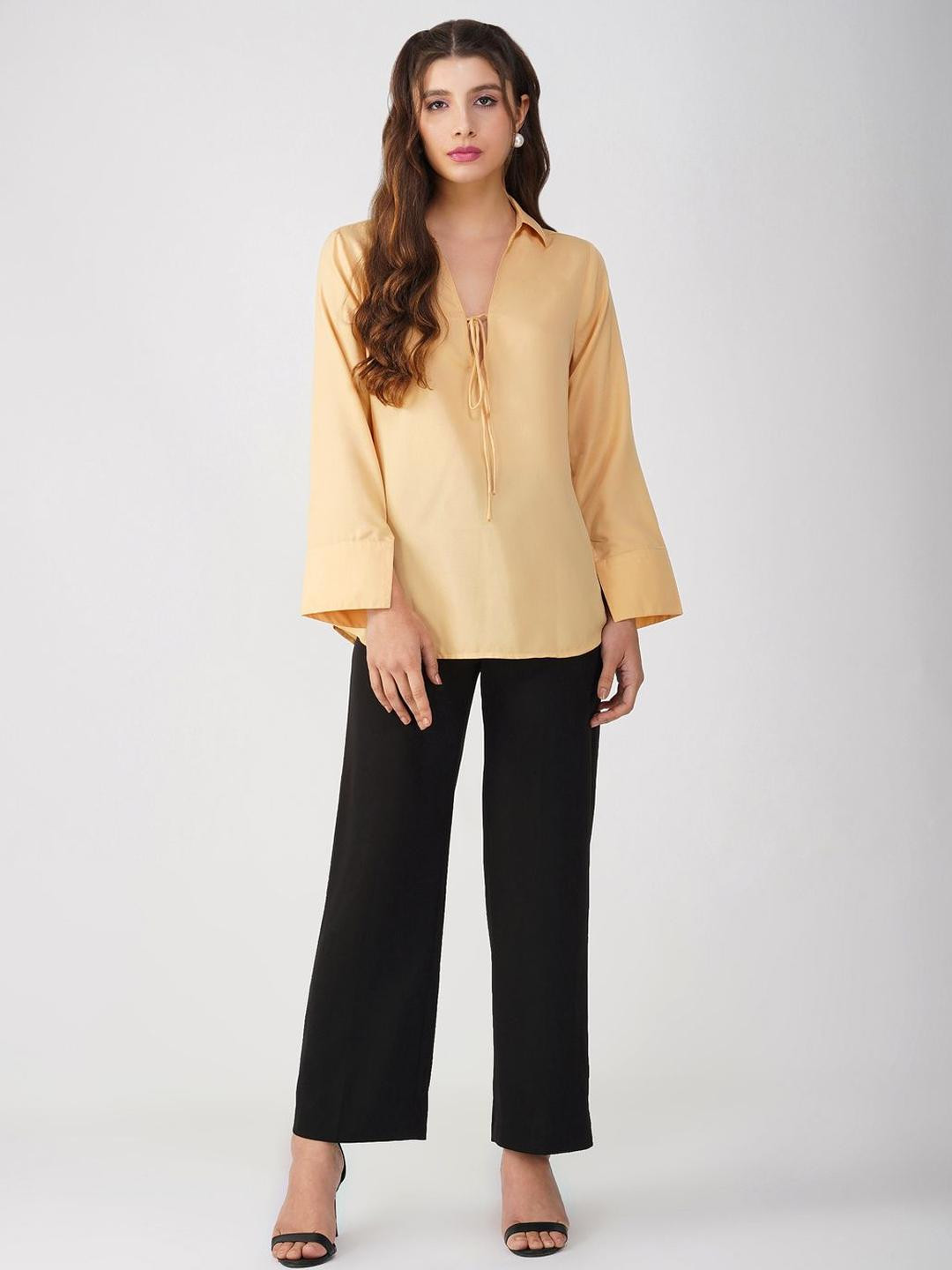 HERE&NOW Long Sleeves Viscose Rayon Sunny Daisy Shirt