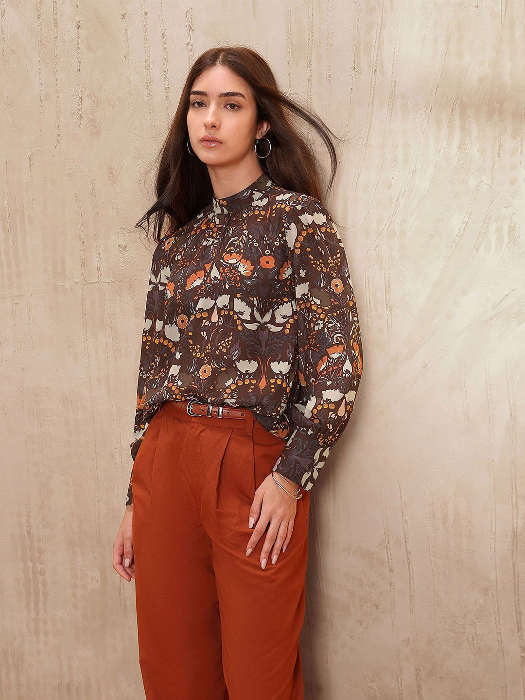 U.S. Polo Assn. Women Floral Printed High Neck Top