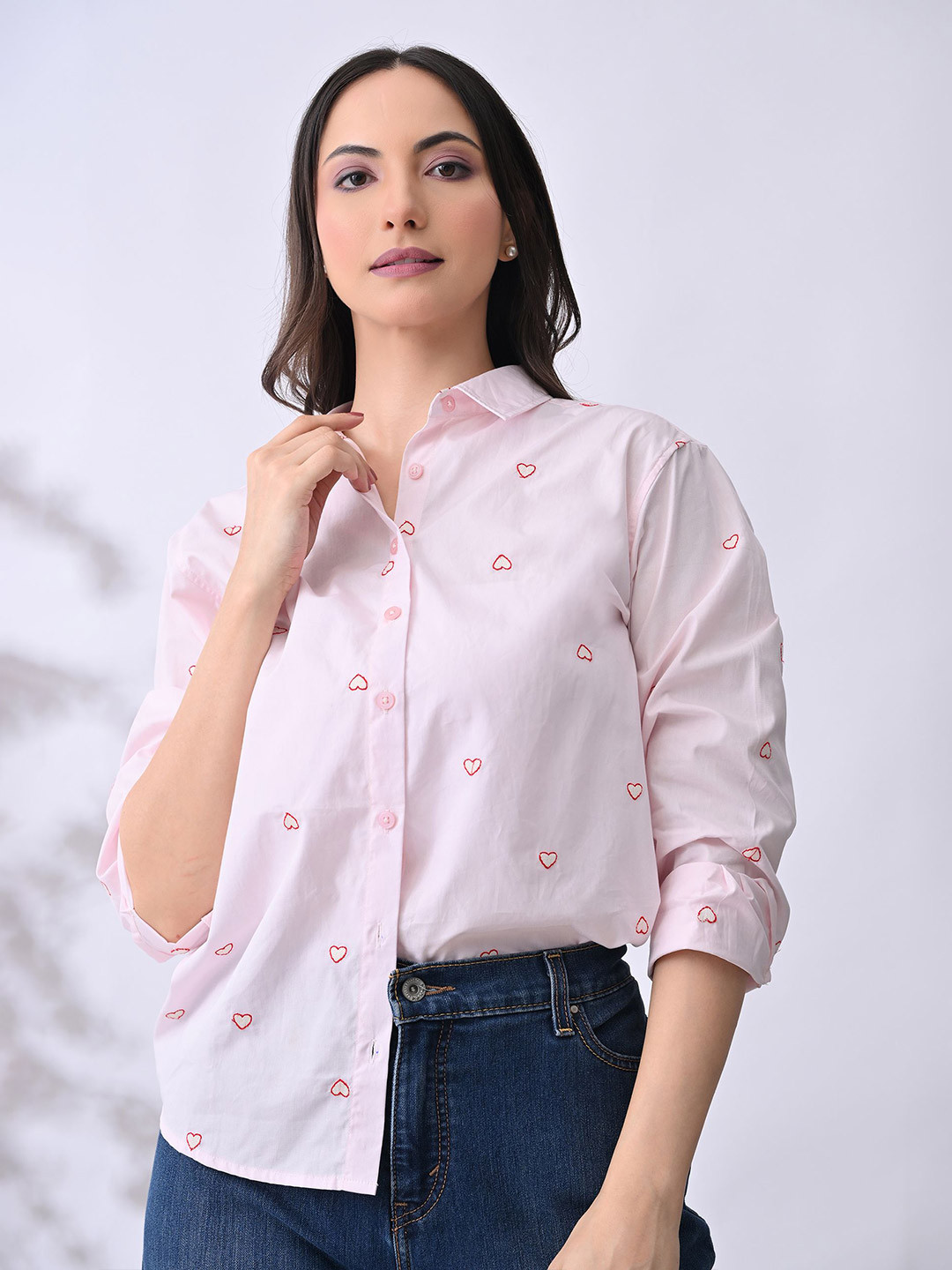 BEVOLKEN Conversational Printed Spread Collar Comfort Regular Fit Cotton Casual Shirt