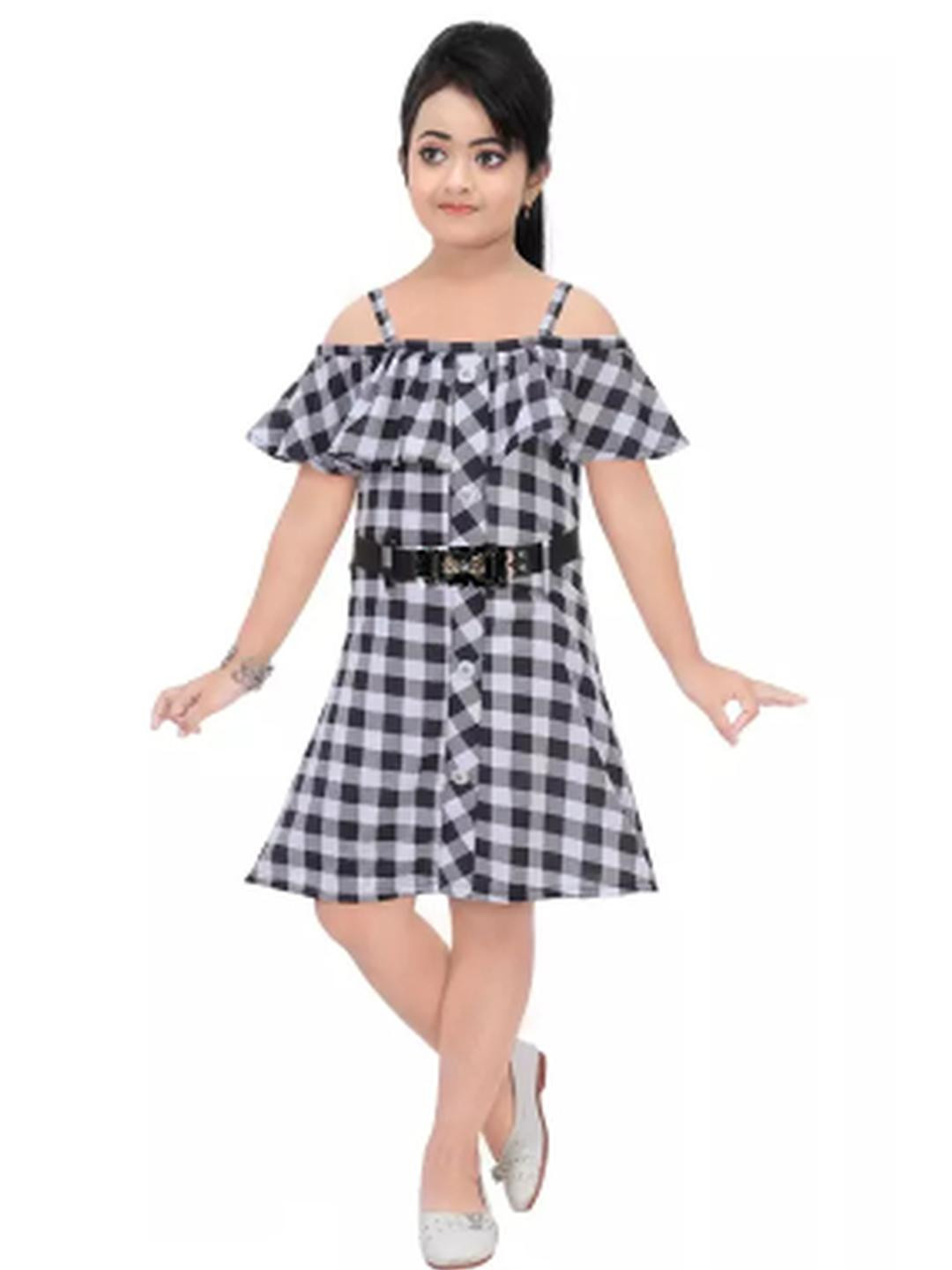 YK Girl Checked Summer Dress