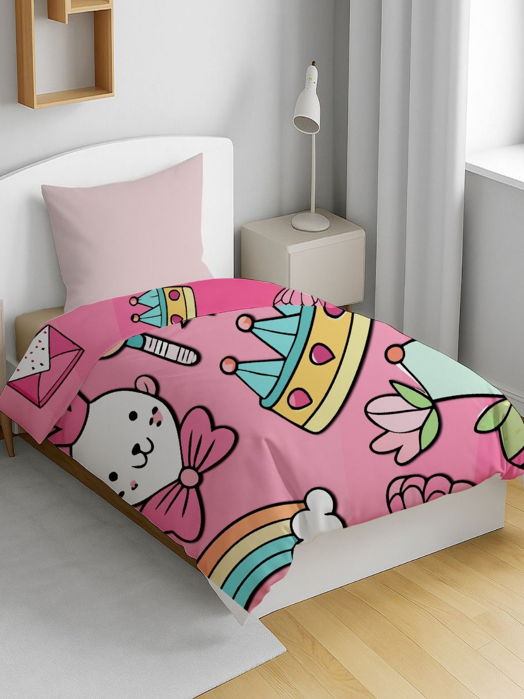 HOME PLUS STUDIOS Pink Cartoon Characters Mild Winter 150 GSM Breathable Single Bed Dohar