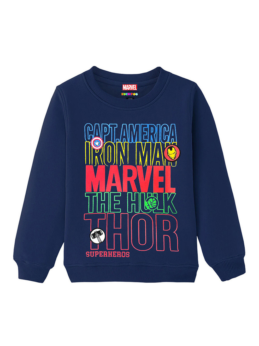 Hopscotch Boys Navy Blue BLENDED  Sweatshirts
