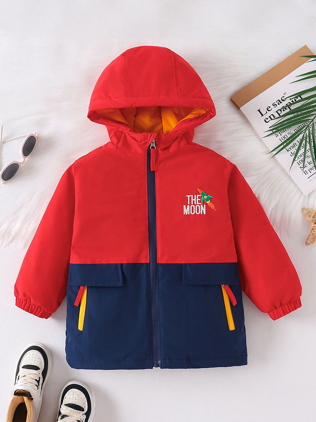 Hopscotch Boys Red Polyester Colourblocked Jackets