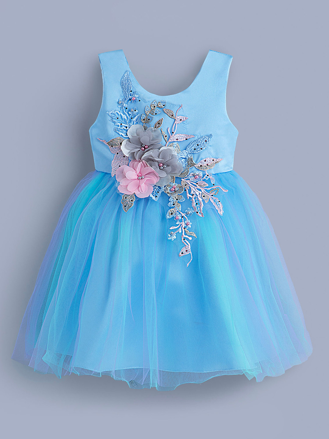 Hopscotch Floral Applique Party Dress