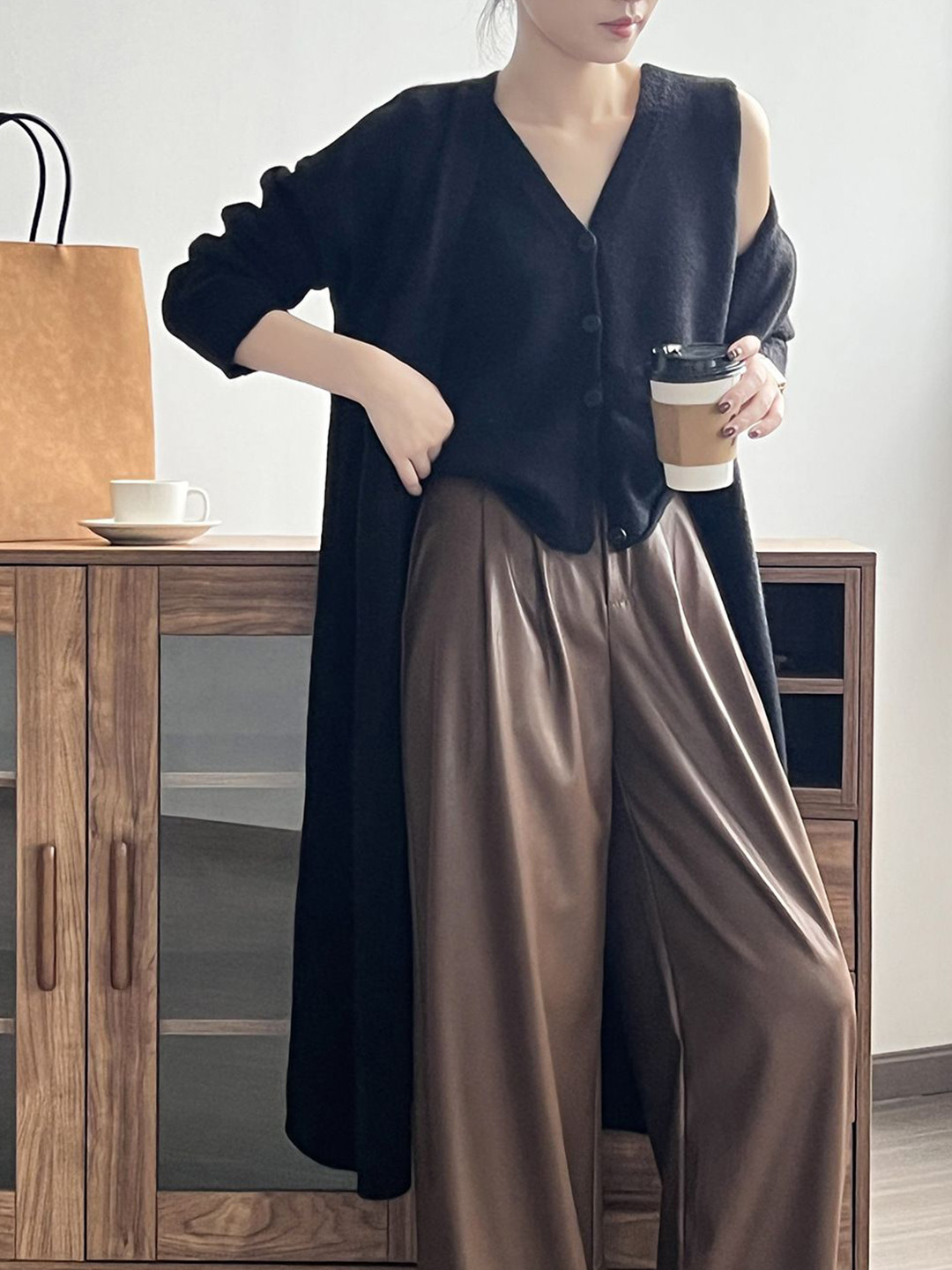 bebe Women Longline Ribbed Knit Cardigan and Button-Front Vest Set