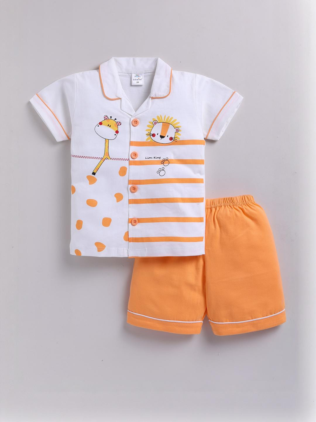 GEMINI Boys Cotton Printed Half Sleeve Night Suit Set