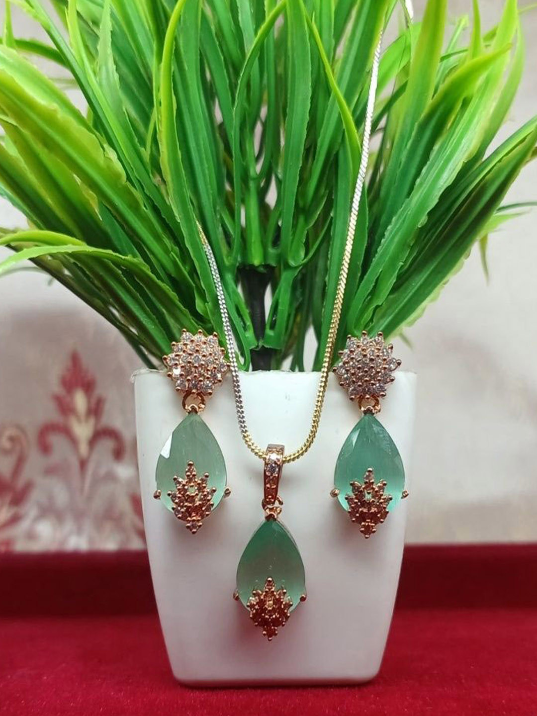 Navya Collection Crystal Studded Jewellery Set